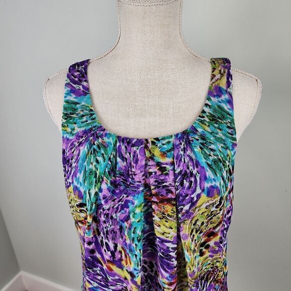 SPENCE MULTI COLORED GEO DESIGN SLEVELESS TOP SIZE SMALL - Picture 2 of 6